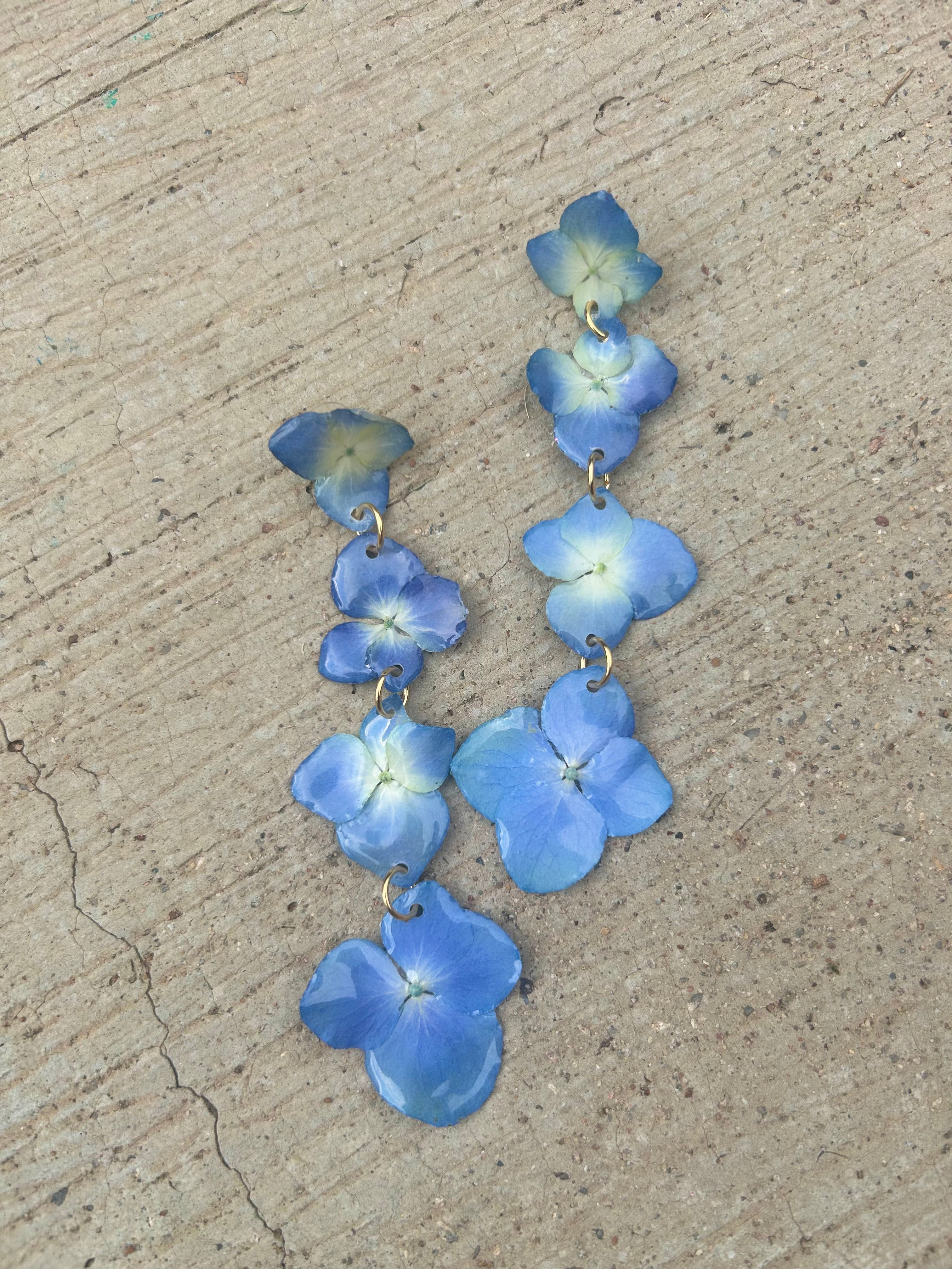 Blue flower earrings
