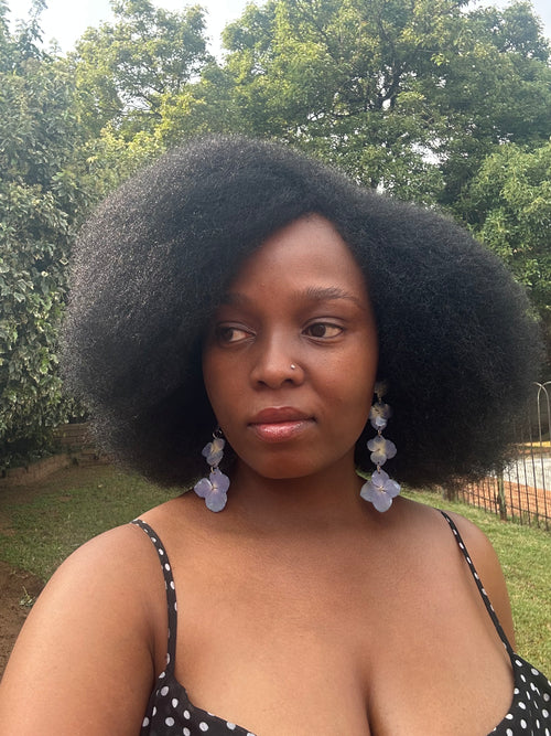 Blue flower earrings