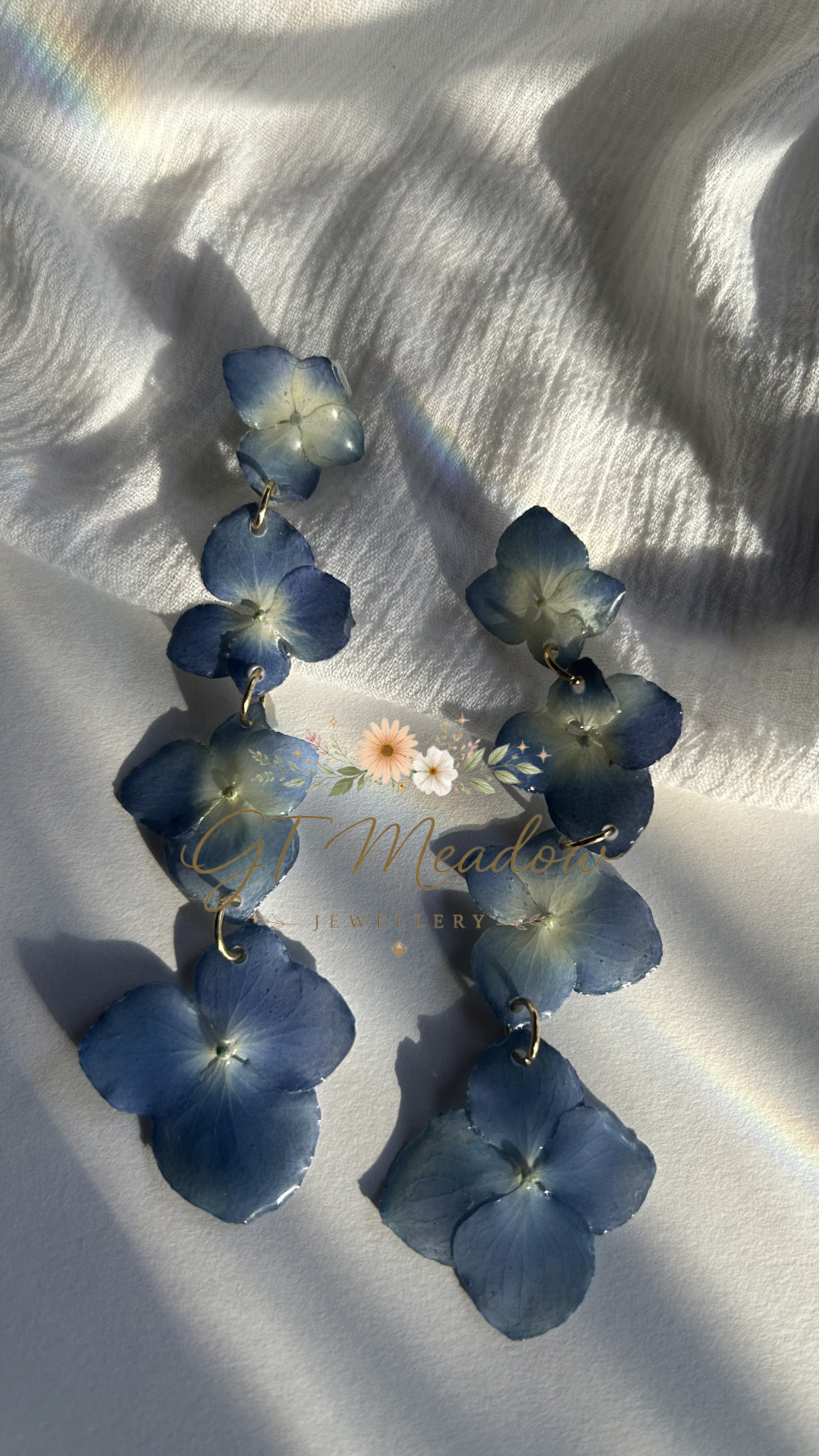 Blue flower earrings